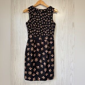 Boden Martha Polka Dot Dress Black Light Pink Beige Size 6R LNC